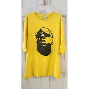 VINTAGE Y2K NOTORIOUS BIG SHIRT MENS 3XL BIGGIE SMALLS FACE YELLOW BLACK HIP HOP